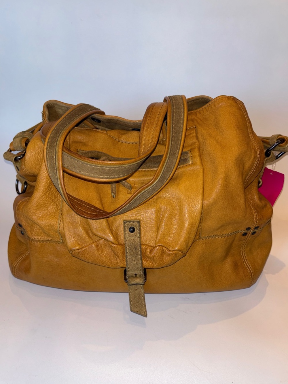 Jerome Dreyfuss Leather Shoulder Bag in Mustard
